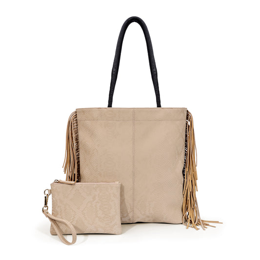 Tassel Shopper in Sandstone
