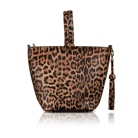 The Noraa Bucket Bag in Leopard