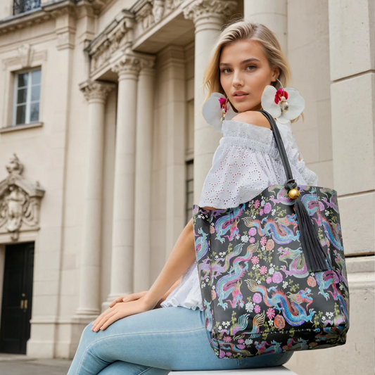 The Annie Shopper in Dragon Print Leather