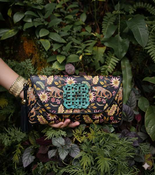 Canopy Chorus Envelope in Black with Chrysocolla Stone