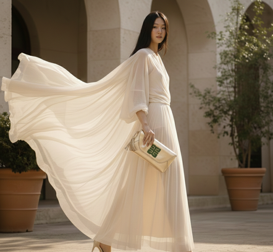 Imperial Grace Champagne Envelope with African Jade