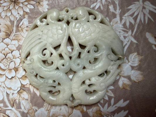 Irregular Jade Stone Colour - Double Phoenix Envelope in Floral Biscotti