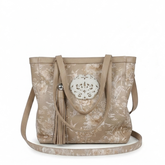 Double Phoenix Mini Crossbody Shopper in Floral Biscotti