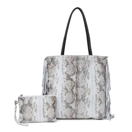 Tassel Shopper in Ash Orange