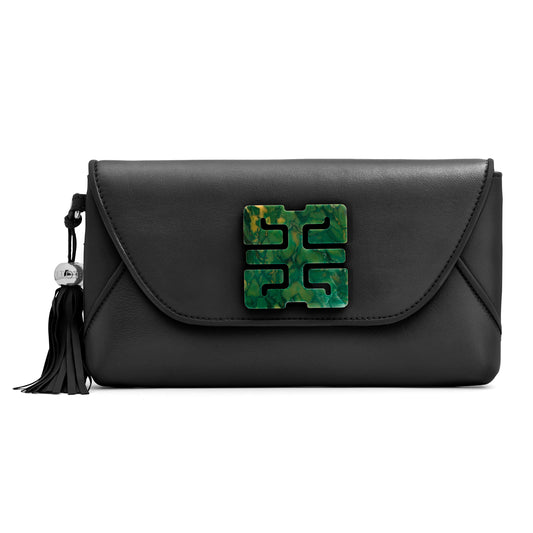 Imperial Grace Black Envelope with African Jade