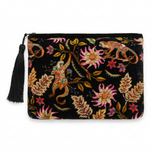One Off - Silk Velvet Hand Made Clutch Black Trim