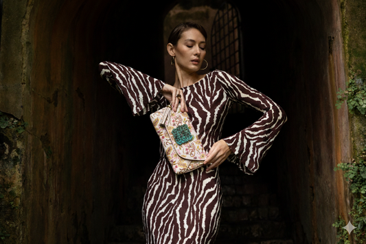 Canopy Chorus Envelope in Blush with Chrysocolla Stone