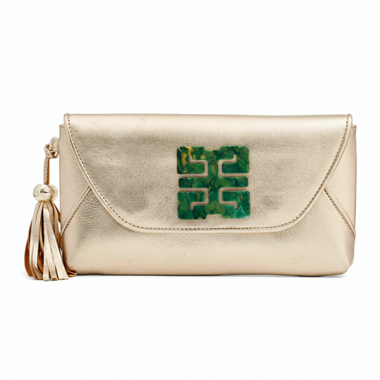 Imperial Grace Champagne Envelope with African Jade