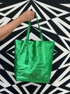 Sale The 'Bessie' Italian Leather Shopper in Love Bird Green