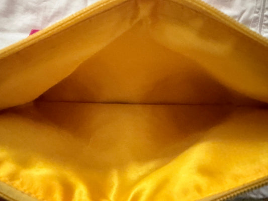 Sample Felt Hand Embroidered Monkey Clutch in Fushia