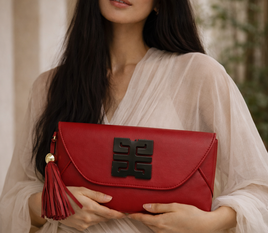 Imperial Grace Red Envelope with Obsidian Stone