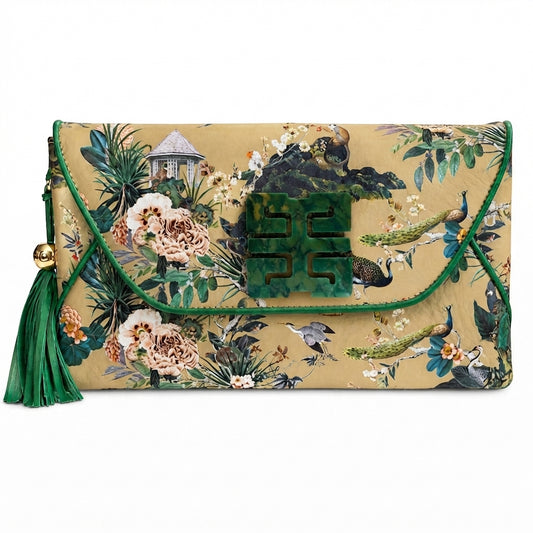 Tree of Life Envelope with African Jade - Gold