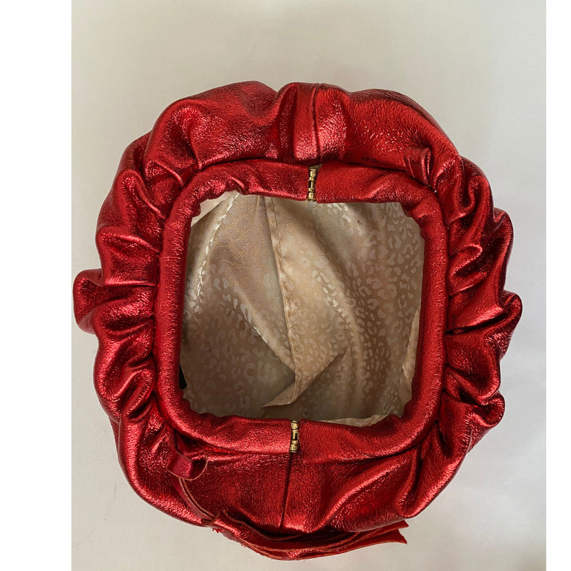 Boutiques Christmas Edit - Italian Leather Small Clutch in Scarlet Glow