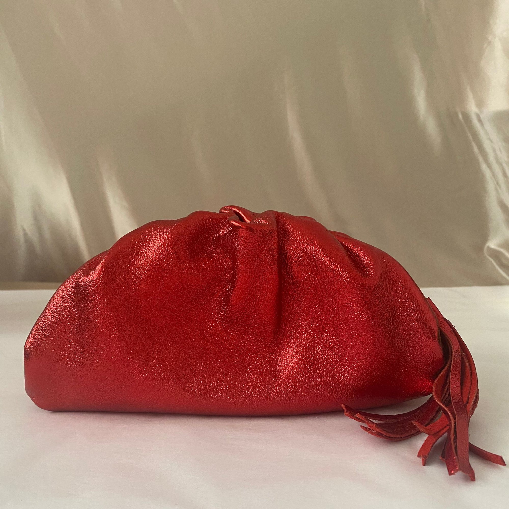 Boutiques Christmas Edit - Italian Leather Small Clutch in Scarlet Glow