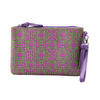 Lilac & Lime Green Sateen & Leather Make Up Clutch