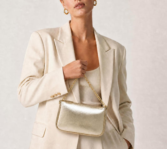 Italian Leather Clutch in Gold Sample